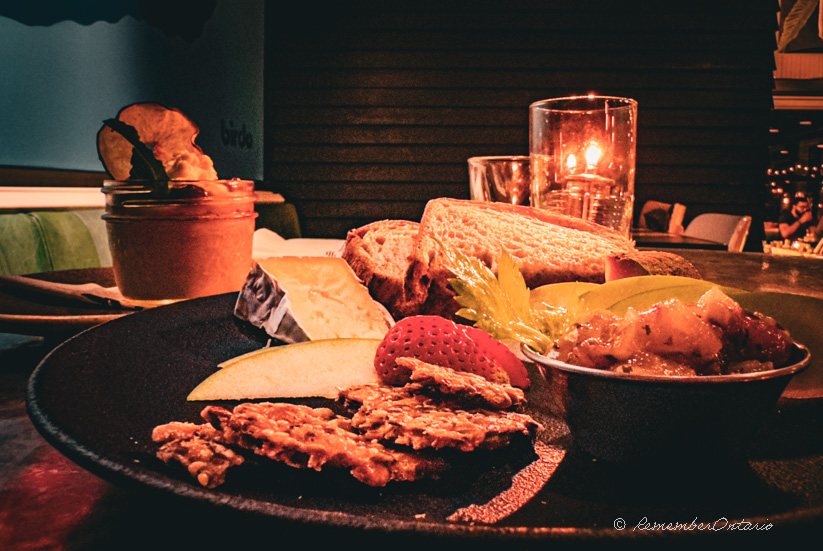 cheese plate on a table at Drake Devonshire